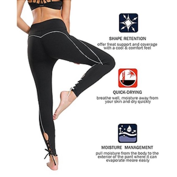 Compression Tummy Control Stretch Ankle Leggings S - Picture 6 of 7